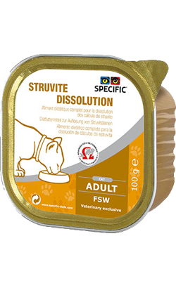 Ração Veterinária húmida para Gatos Specific Cat FSW Struvite Dissolution | Wet (Terrina) | Cx c/ 7 terrinas 100 g