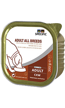 Ração húmida para Cão Specific Dog CXW Adult All Breeds | Wet (Terrina) | Cx c/ 6 terrinas 300 g