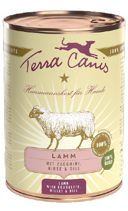 Ração húmida para Cão Terra Canis Cordeiro com Courgette, Milhete e Endro | Wet (Lata) | 800 g
