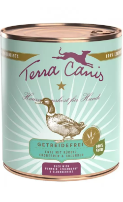 Ração húmida para Cão Terra Canis Pato com Abóbora, Morango e Sabugueiro | Wet (Lata) | 800 g