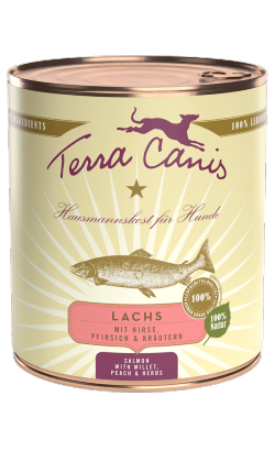 Ração húmida para Cão Terra Canis Salmão com Milhete, Pêssego e Ervas | Wet (Lata) | 800 g