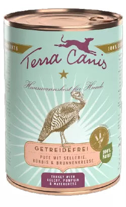 Terra Canis Cão Adulto e Sénior Grain-Free Peru com Aipo, Abóbora e Agrião - Ração húmida para cão