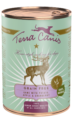 Ração húmida para Cão Terra Canis Sem Cereais Veado com Batata, Maçã e Arando | Wet (Lata) | 6 x 800 g