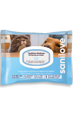 Toalhetes Biodegradáveis Sanilove Wipes Park Multiusos para Limpeza de Superficies | 40 Toalhetes