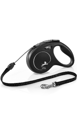 Trela para cão Flexi Classic Cord | Black | XS - 3 m até 8 kg