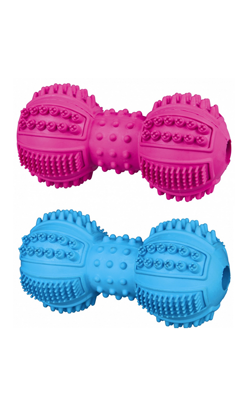 Brinquedo para cão Trixie Brinquedo Denta Fun Dumbbell Natural Rubber | Cores Sortidas | 9 cm