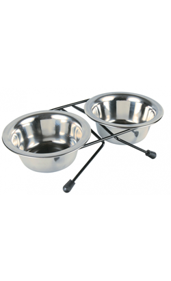 Trixie Eat on Feet Stainless Steel Bowl Set  | 2 x 0,45L