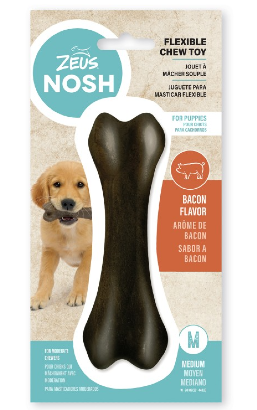 Zeus Nosh Flexible Puppies Chew Bone Bacon | 15 cm
