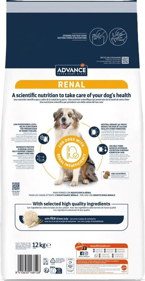 Ração Veterinária para Cão Advance Vet Dog Renal | 12 kg