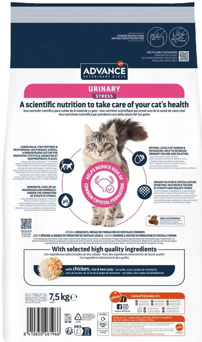 Ração Veterinária para Gatos Advance Vet Cat Urinary Stress | 7,5 kg