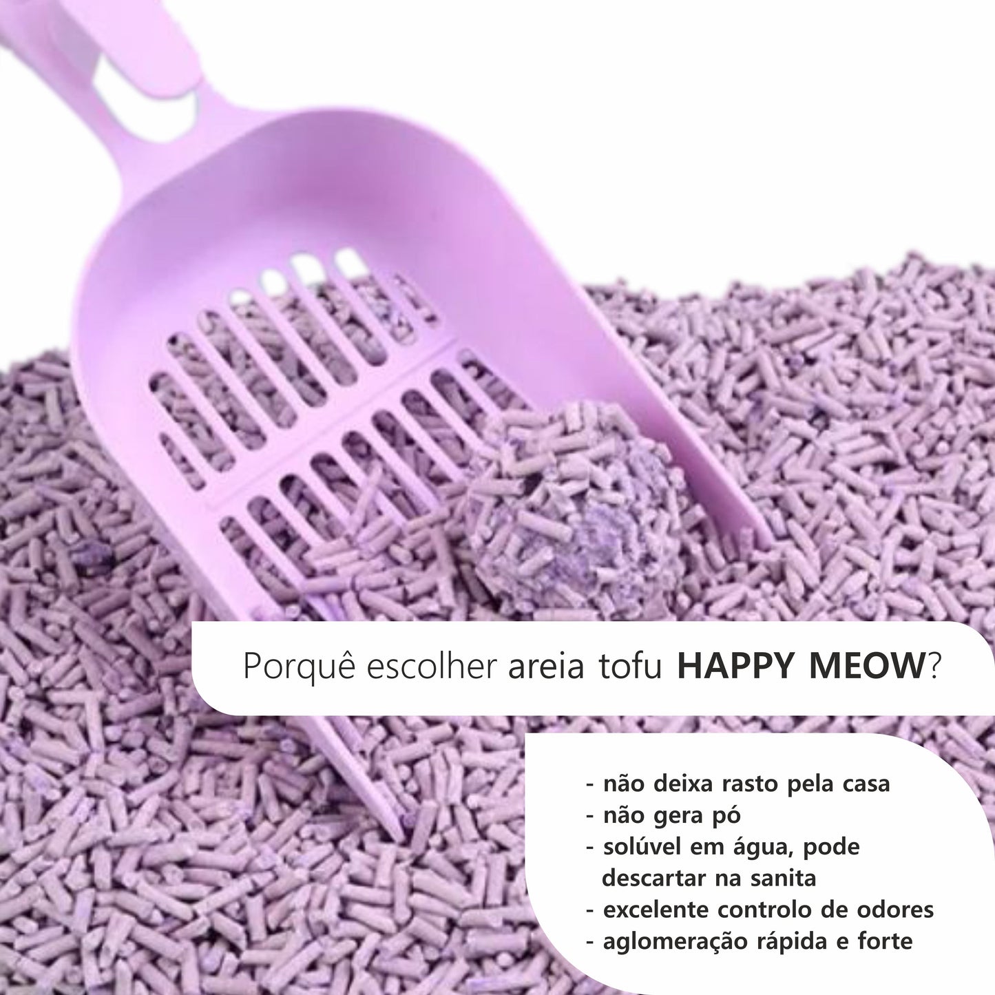 HAPPY MEOW ARENA TOFU AGLOMERANTE PARA GATO Lavanda 2mm 6L