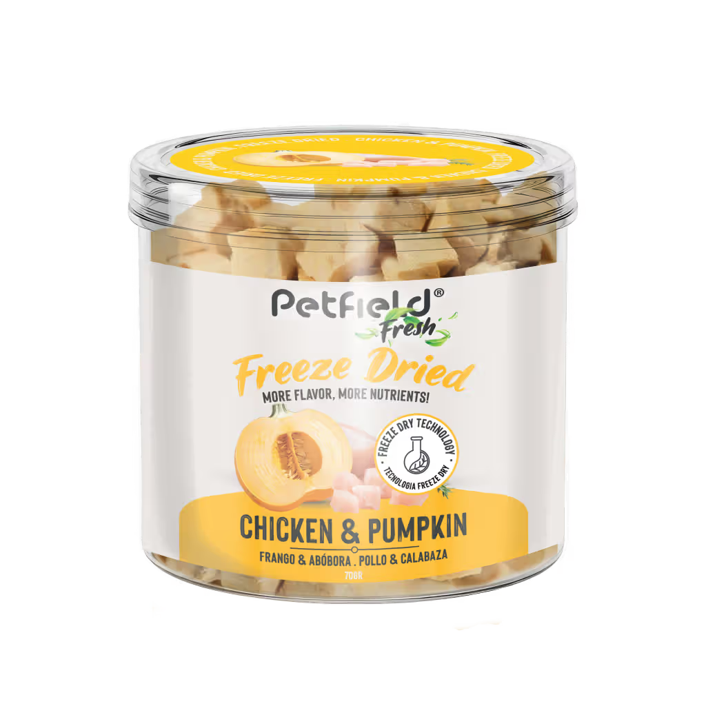 Petfield Fresh FD Cão e Gato Frango e Abóbora - Snack para cão e gato