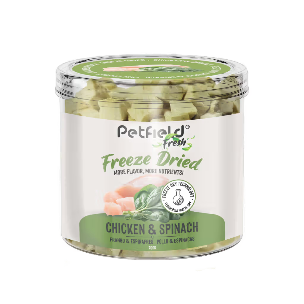 Petfield Fresh FD Perro y Gato Pollo y Espinacas - Snack para perro y gato