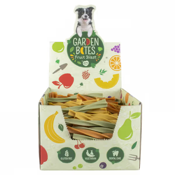 Garden Bites Fruity Dental Swirls Cão Fruta Grain-Free - Snack para cão