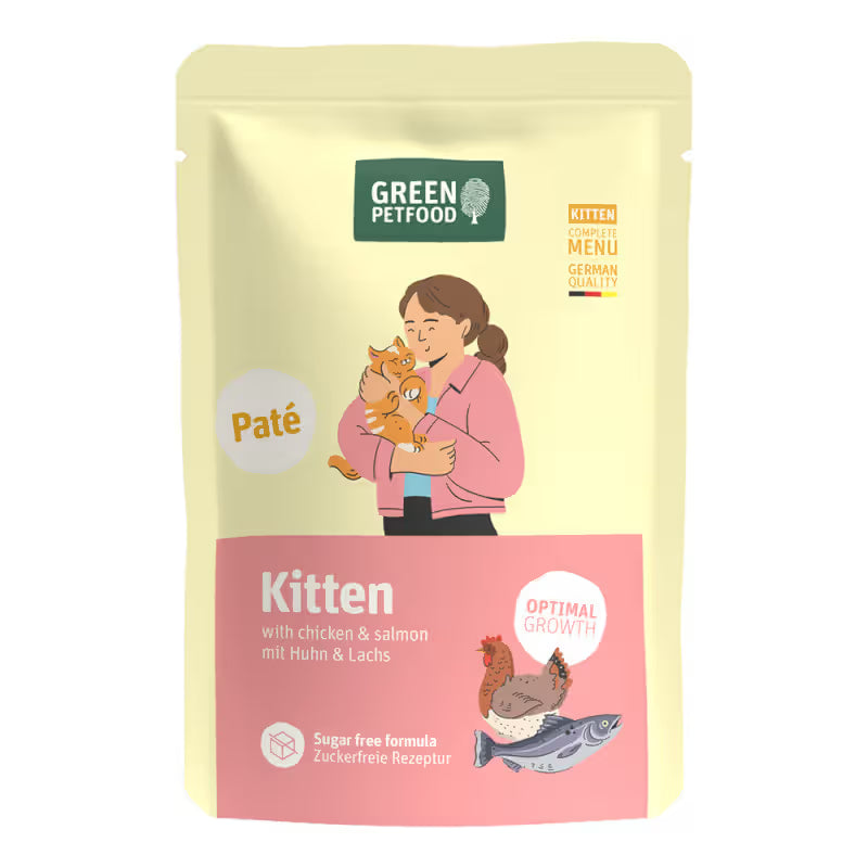 Green Petfood Paté Gato Gatito Grain-Free Pollo y Salmón - Comida húmeda para gato
