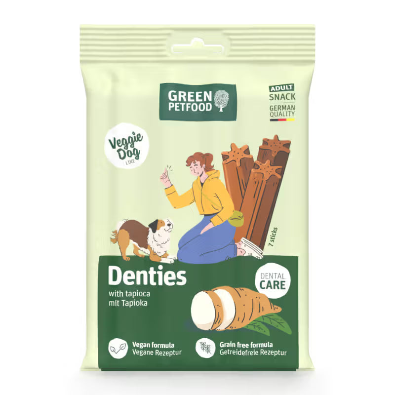 Green Petfood VeggieDog Denties Perro Adulto Grain-Free Hipoalergénico - Snack para perro para el cuidado oral