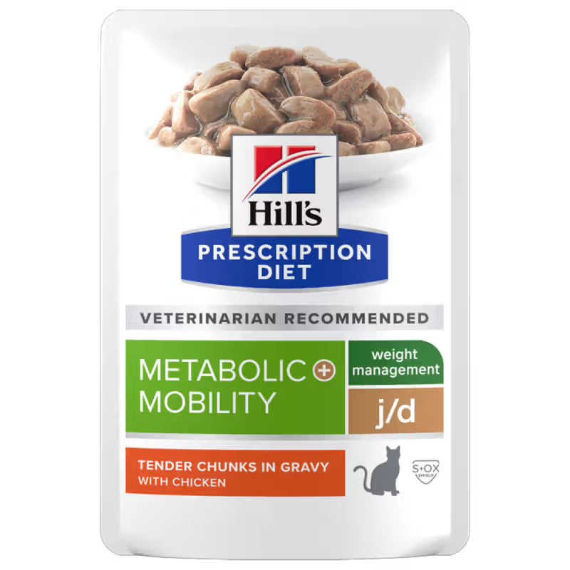 Hills PD Metabolic + Mobility Gato Adulto Pollo - Comida húmeda para gatos para control de peso y soporte articular