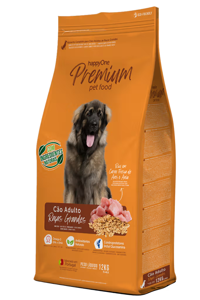 HappyOne Premium Raças Grandes Cão Adulto Aves - Ração seca para cão