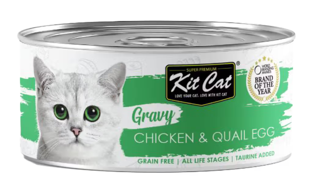 Kit Cat Gravy Gato Pollo y Huevo de Codorniz Grain-Free - Comida húmeda para gato