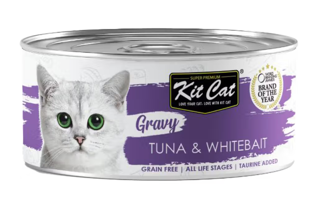 Kit Cat Gravy Gato Atún y Pescadito Grain-Free - Comida húmeda para gato