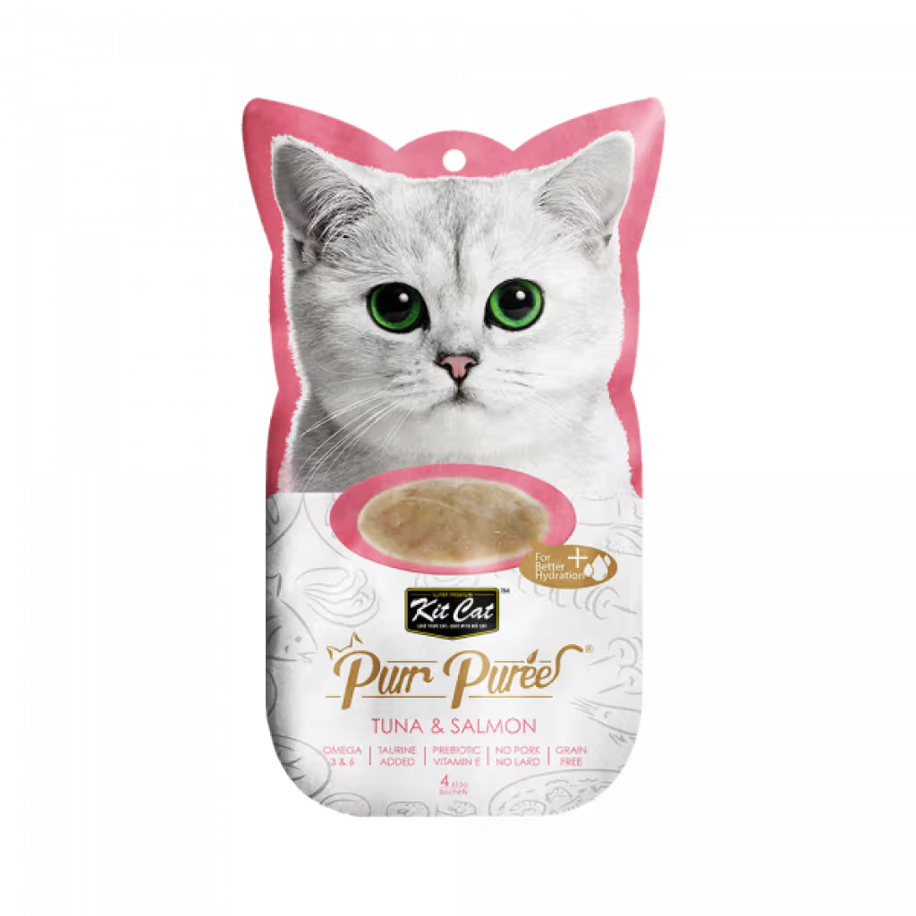 Kit Cat Purr Puree Gato Grain-Free Atún y Salmón - Comida húmeda para gato