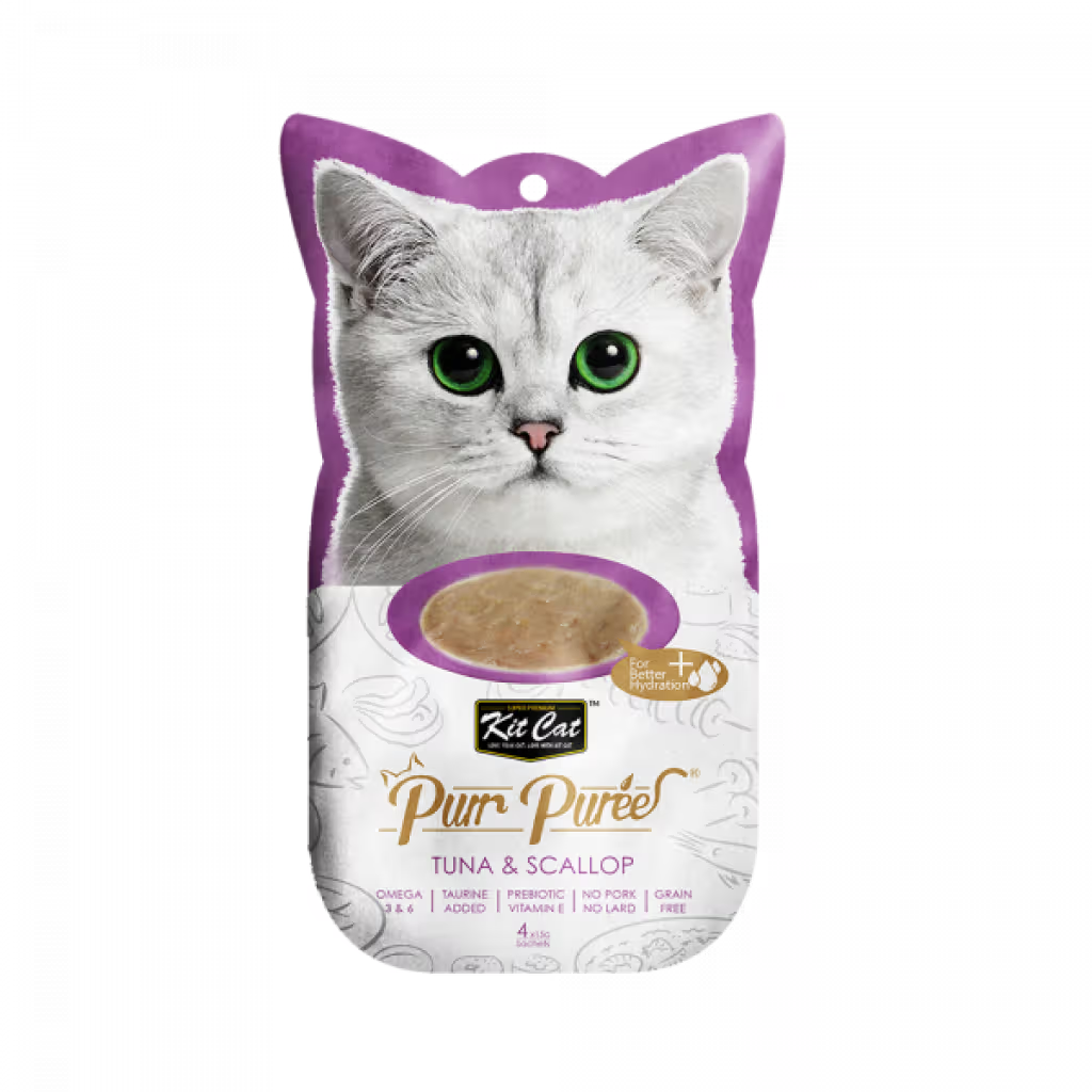 Kit Cat Purr Puree Gato Grain-Free Atún y Vieira - Comida húmeda para gato