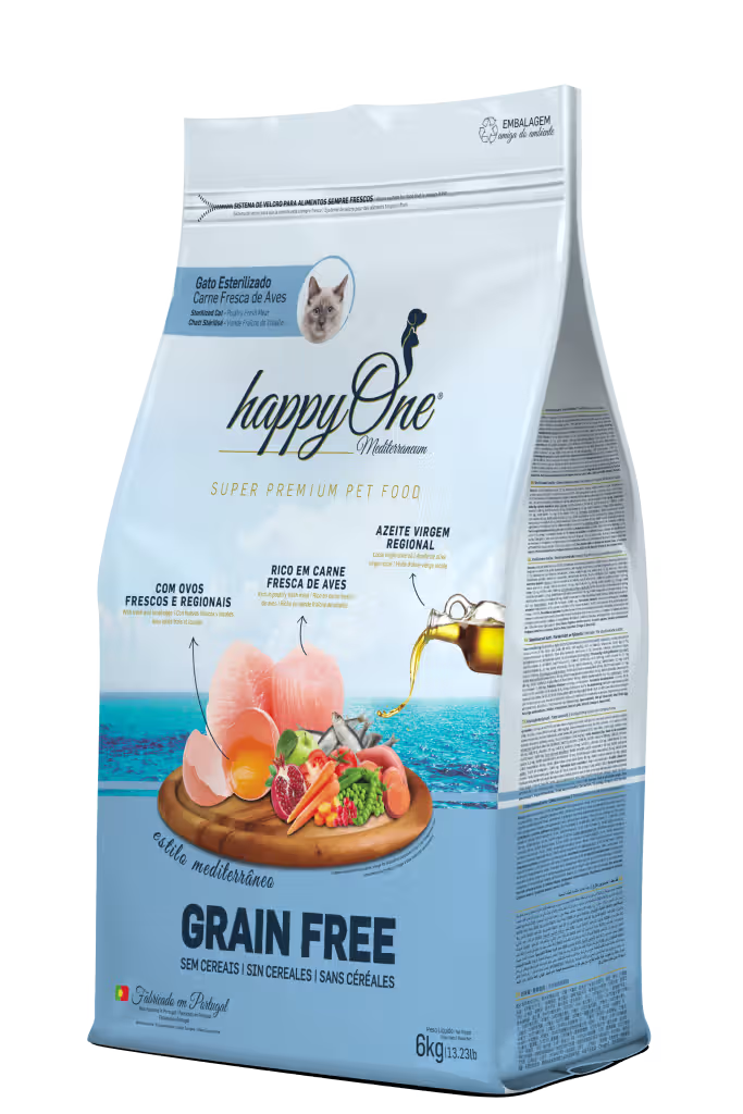 HappyOne Mediterraneum Gato Adulto Esterilizado Grain-Free Aves - Pienso seco para gatos esterilizados