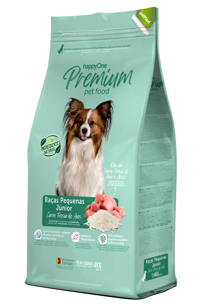 HappyOne Premium Raças Pequenas Cão Cachorro Aves - Ração seca para cão