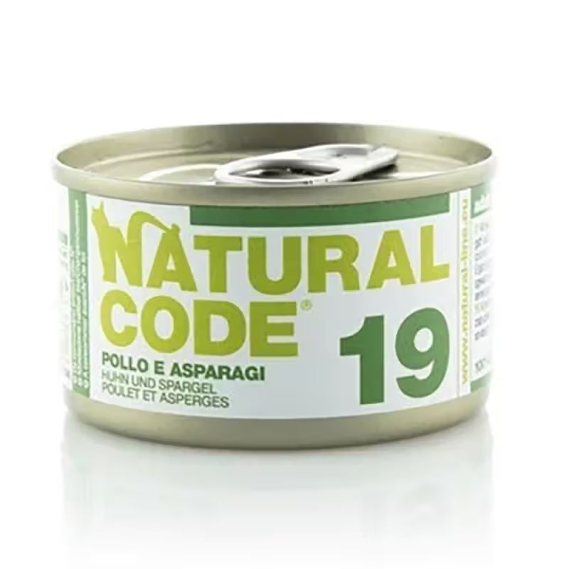 Natural Code 19 Gato Pollo y Espárragos - Comida húmeda para gatos
