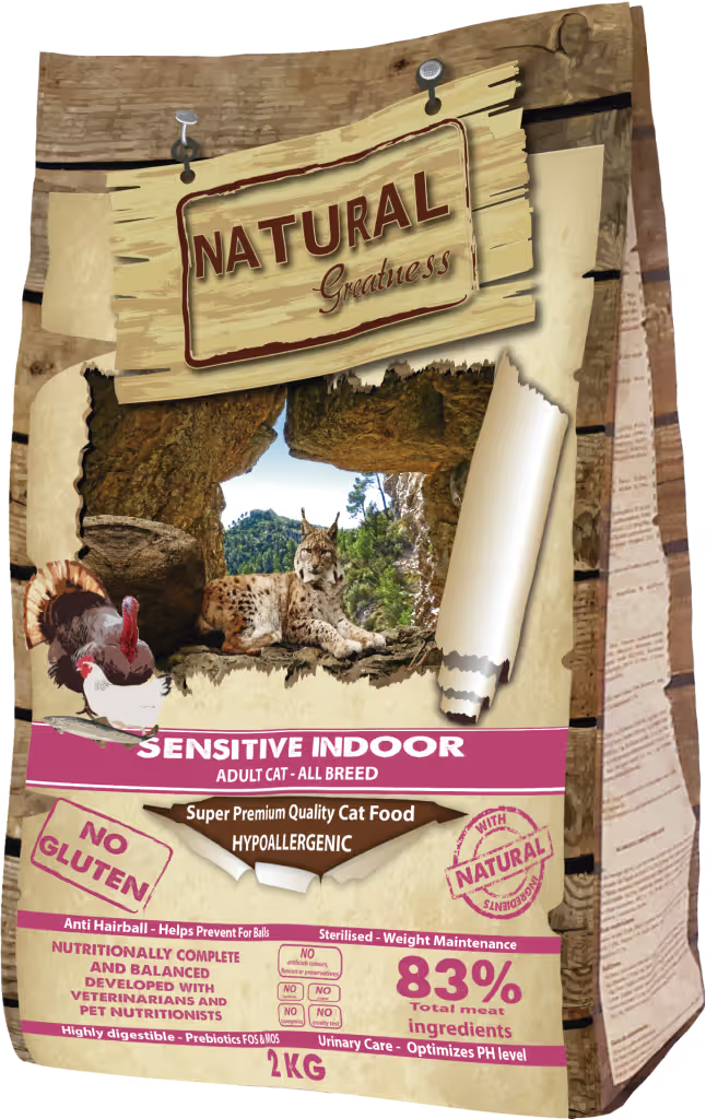 Natural Greatness Sensible de Interior Gato y Gatito Pollo - Pienso seco para gato con sensibilidad digestiva