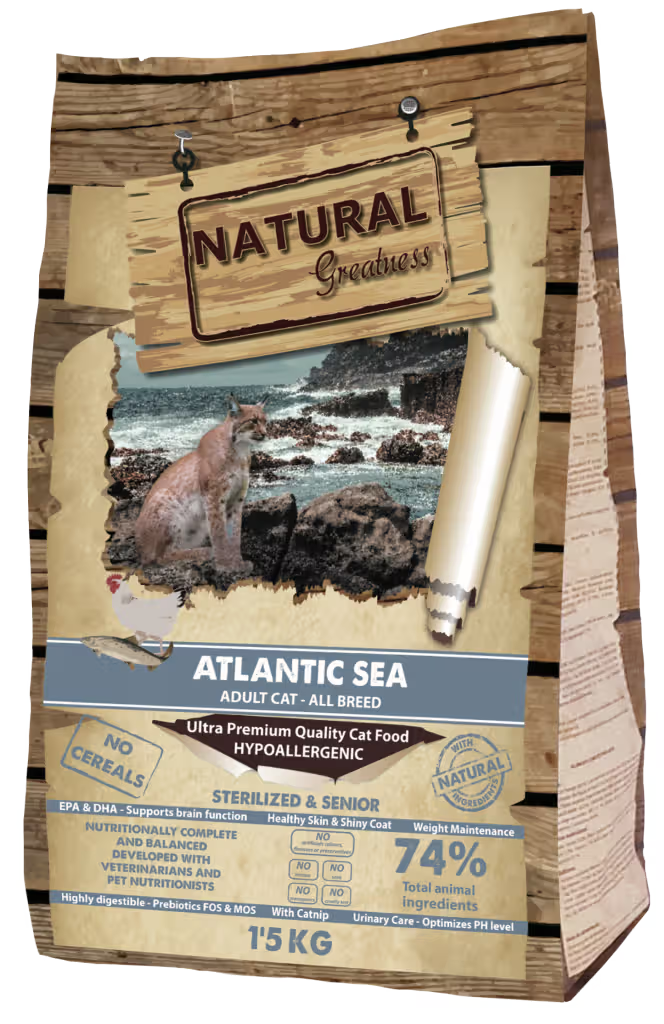 Natural Greatness Atlantic Sea Gato Adulto y Sénior Esterilizado Grain-Free Salmón - Pienso seco para gato esterilizado