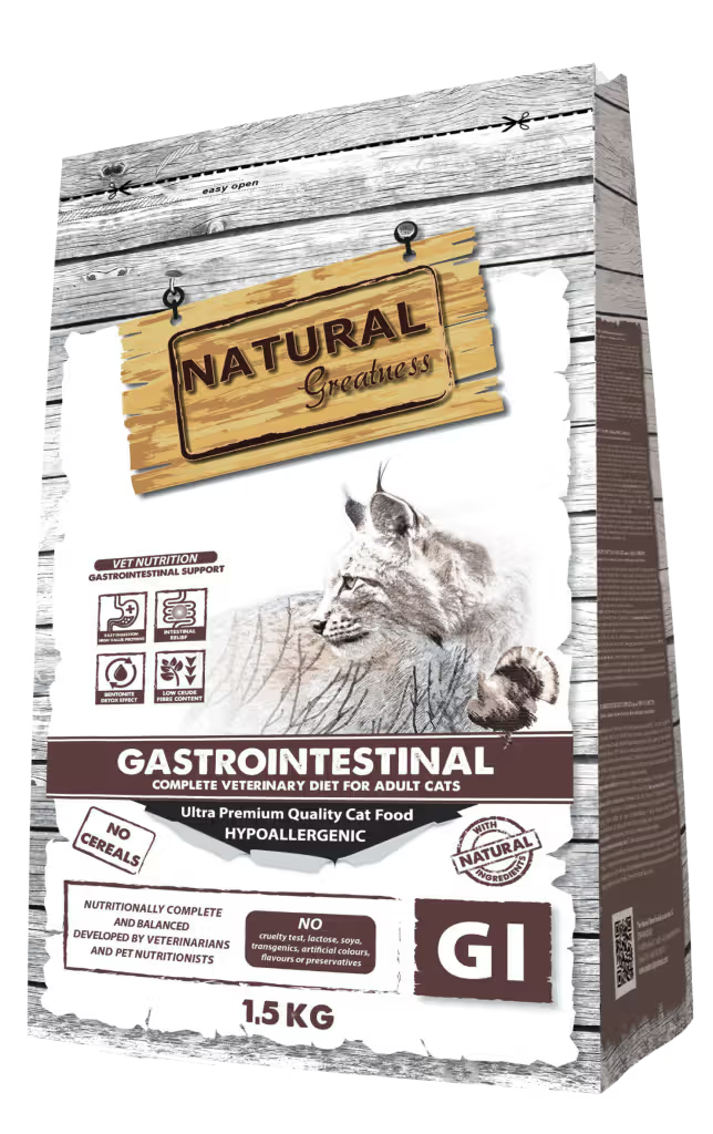 Natural Greatness Veterinary Gastrointestinal Grain-Free Gato Adulto Peru - Ração seca para gato com distúrbios de absorção intestinal