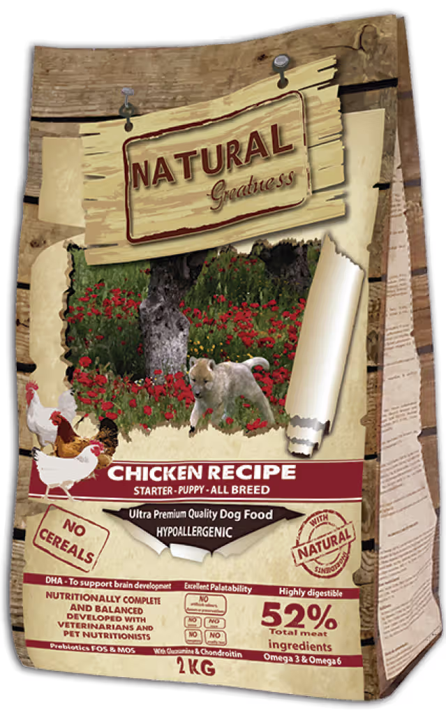Natural Greatness Starter Cão Cachorro Frango Grain-Free - Ração seca para cão