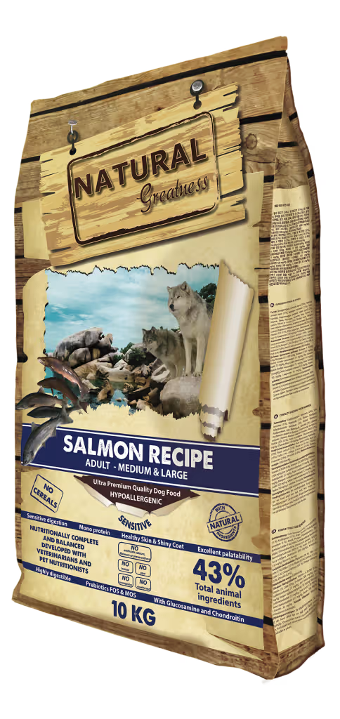 Natural Greatness Salmon Sensitive Cão Adulto Salmão Grain-Free - Ração seca para cão com sensibilidade digestiva