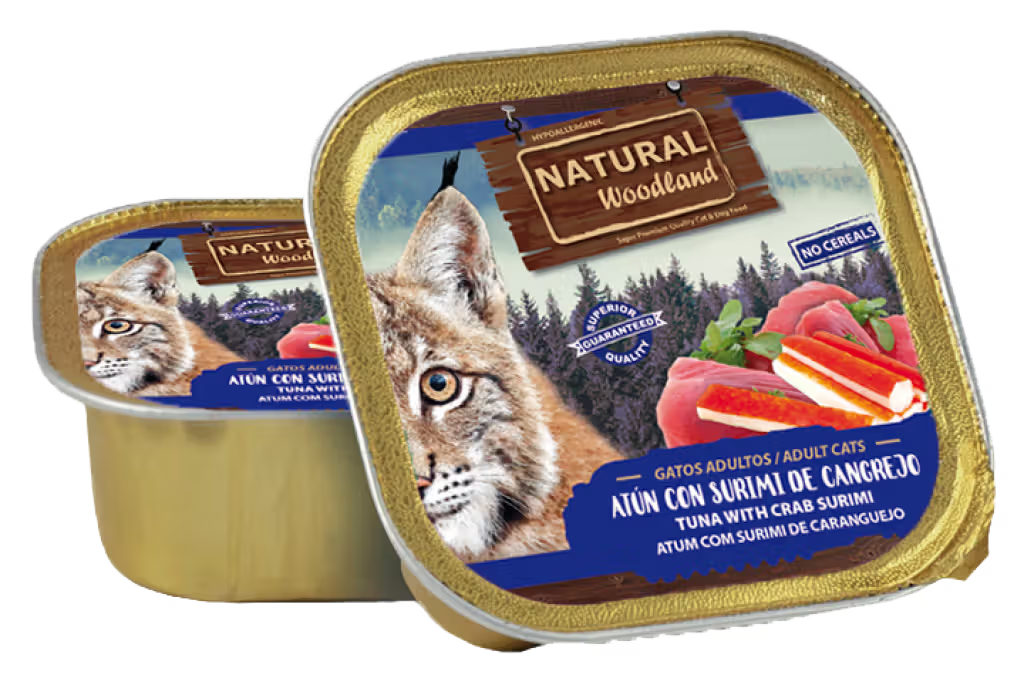 Natural Woodland Gato Grain-Free Atún y Surimi de Cangrejo - Comida húmeda para gato