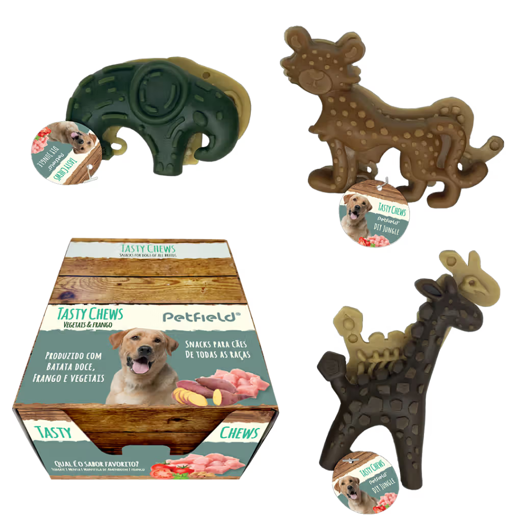 Petfield Premium Pet Food Tasty Chews DIY Jungle Cão Frango - Snack para cão para higiene dental