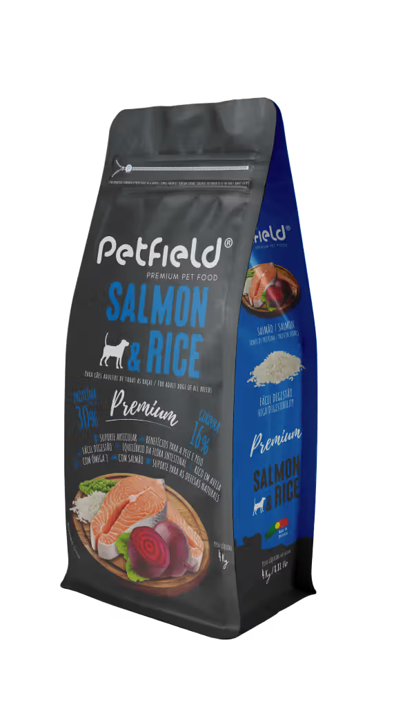 Petfield Premium Pet Food Cão Salmão e Arroz - Ração seca para cão