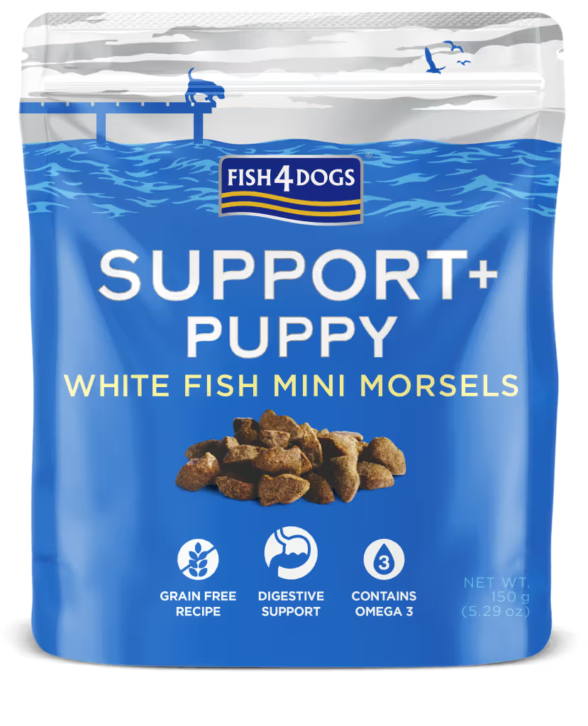 Fish4Pets Suport+ Perro Cachorro Digestión Salmón y Pescado Blanco - Snack para perro con sensibilidad digestiva