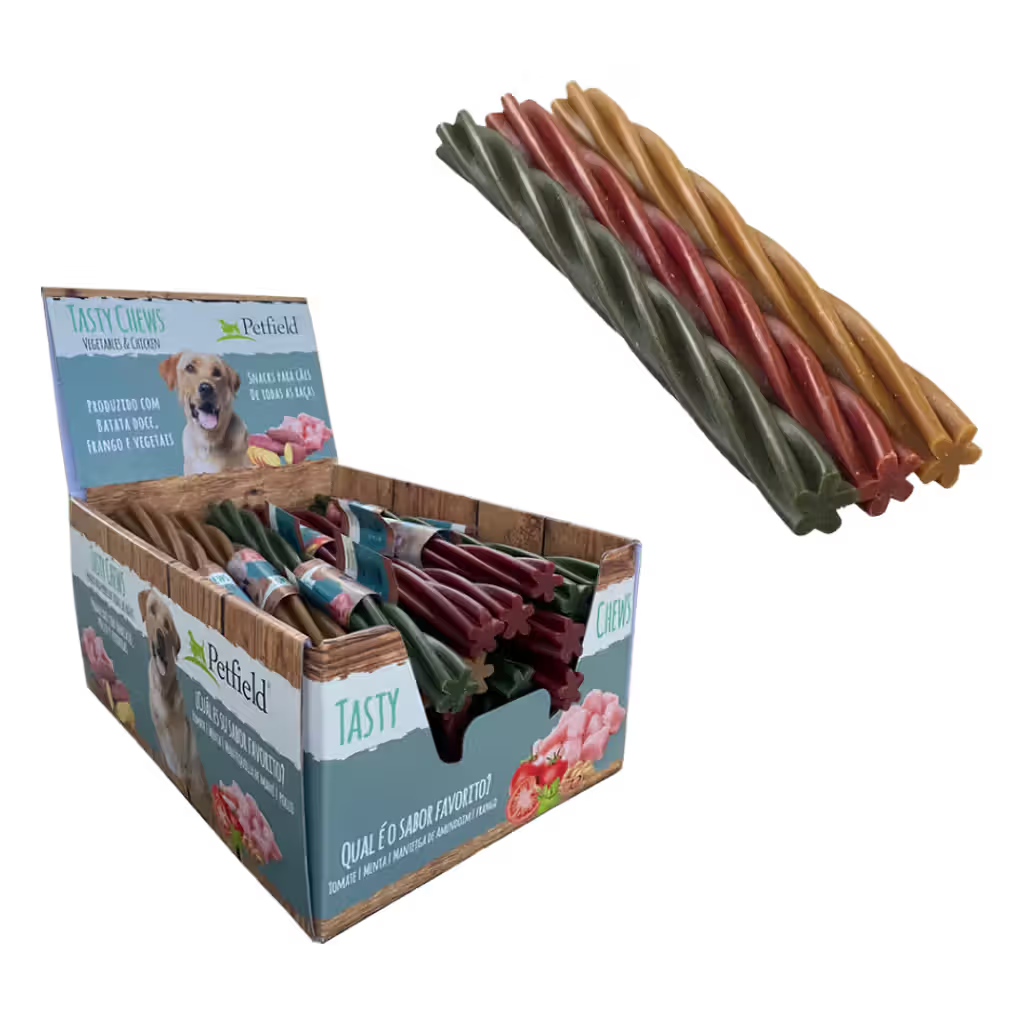 Petfield Premium Pet Food Tasty Chews Twist Cão Frango - Snack para cão para higiene dental