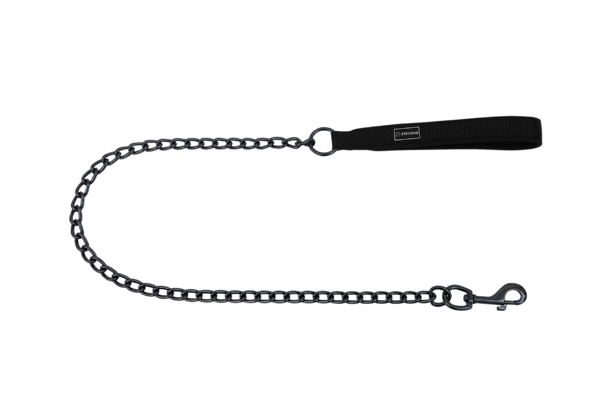FREEDOG CORREA METALICO GUN NEGRO - Coleira para cão 15 mm x 100 cm