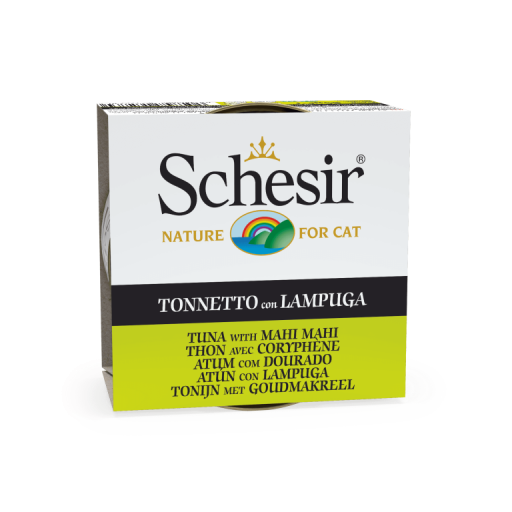 Alimento Húmido para Gatos Schesir Cat Atum com Mahi Mahi em Gelatina | Wet (Lata) | 14 x 85 g