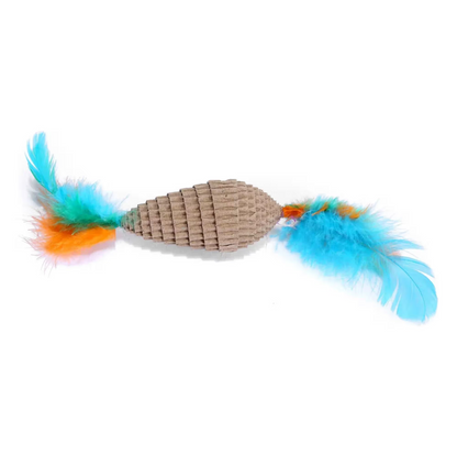 FREEDOG RASCADOR KRAFT PIÑA CON PLUMERO 15 x 3.5 cm - Brinquedo para gato