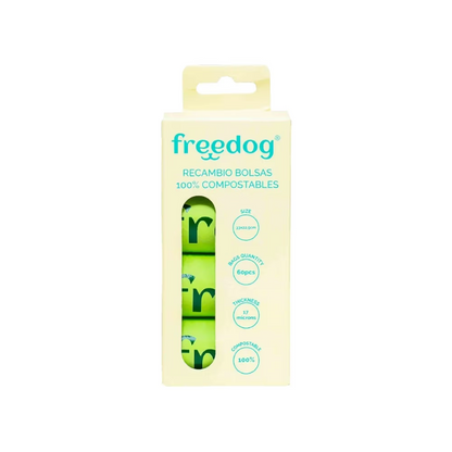 FREEDOG BOLSAS RECOGE CACAS BIODEGRADABLE - Biodegradable dog waste bags