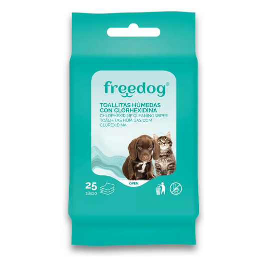 FREEDOG TOALLITAS CLORHEXIDINA POCKET - Toalhitas para cão para limpeza