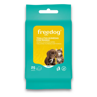 FREEDOG TOALLITAS HUMEDAS MANGO POCKET - Toallitas húmedas para perro y gato