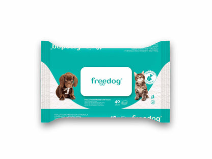 FREEDOG TOALLITAS HUMEDAS TALCO GRANDE - Toalhitas húmidas para cão e gato com talco