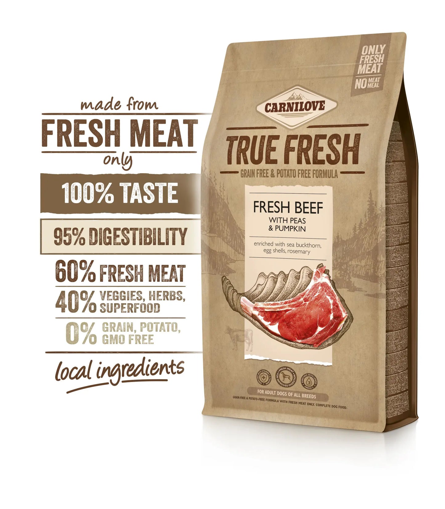 CARNILOVE CANINE ADULT TRUE FRESH TERNERA | 1.4KG