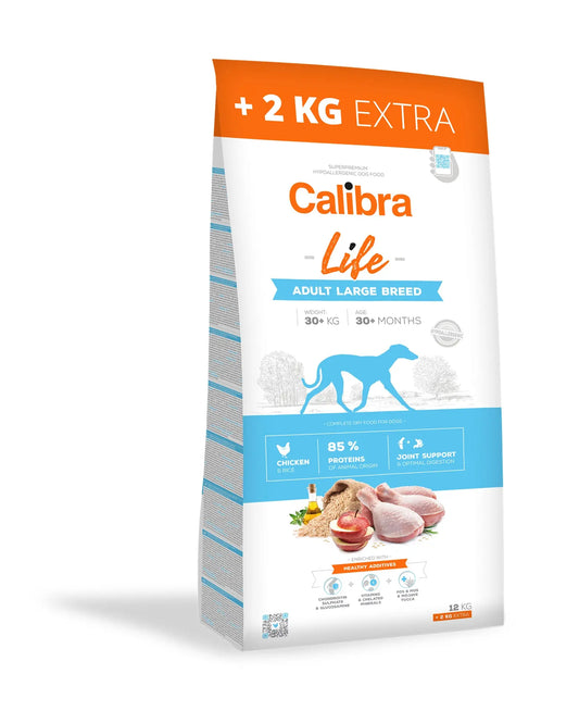 CALIBRA DOG LIFE ADULT LARGE BREED CHICKEN +2KG | 12KG