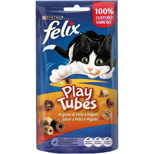 Felix Play Tubes Gato Frango e Fígado - Snack para gato