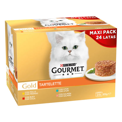 Gourmet Gold Multi Mega Tartalette Variety Cat Lamb and Veal - Wet cat food